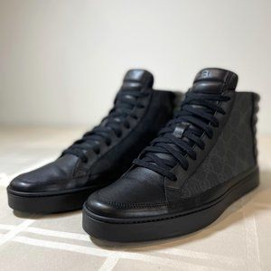 Gucci Supreme Canvas Leather High Top Sneakers
